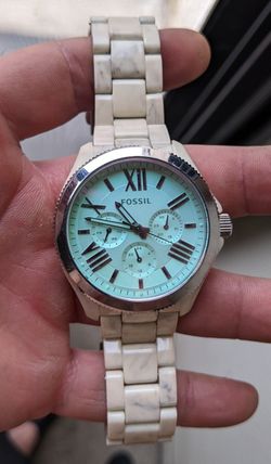 Woman / Teen Fossil Glow In The Dark Chronograph Resin Band Watch 