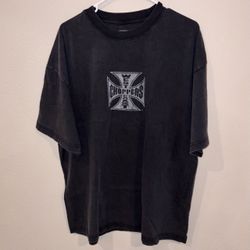 West Coast Choppers T Shirt - Cross Black Logo Riding Off XL