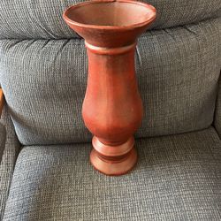 Vintage Lovatt's Langley Ware Tall Dark Mauve/Rose Colour Pottery Vase England