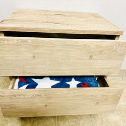 Two drawers for storage Solid Acacia wood with Acacia veneers and contrasting steel legs with wheels