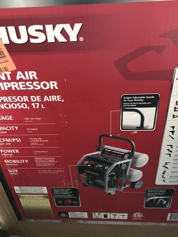 Husky 4.5 Gallon Silent Air Compressor