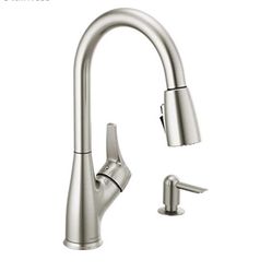 Delta, P7901LF-SSSD-W, Single Handle Pull-Down Kitchen Faucet, Stainless