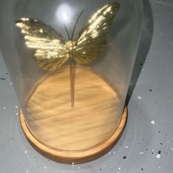 Beautiful Gold Butterfly Decor Glass Piece Almost New 