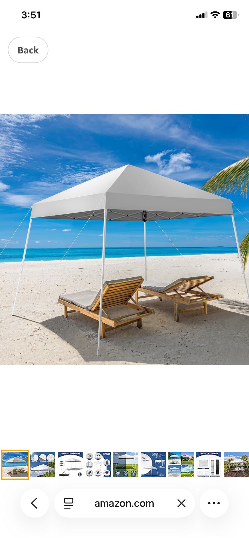 Bradview 12 x 12 easy up canopy for $90