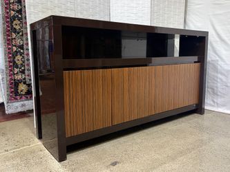 Glossy Brown 4-Door TV Stand/Sideboard
