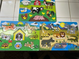 Melissa and Doug wood peg puzzles