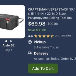 Craftsman Versastack Rolling Tote Toolbox
