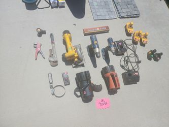 Lots of batteries and power tools