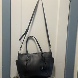 Black leather Crossbody Purse