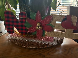 Wooden Noel flat or hanging Christmas decoration