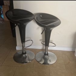 2 Black Bar Stools 