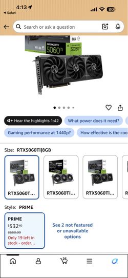ASUS PRIME GeForce RTX 5060 Ti 8GB OC Edition