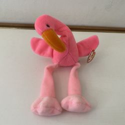 1995 Ty Beanie Babies - Pinky The Flamingo Plush Toy