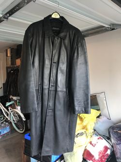 Men’s leather trench coat