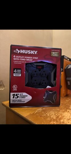 15 ft. Extension Cord Reel with 4 Outlets, Black