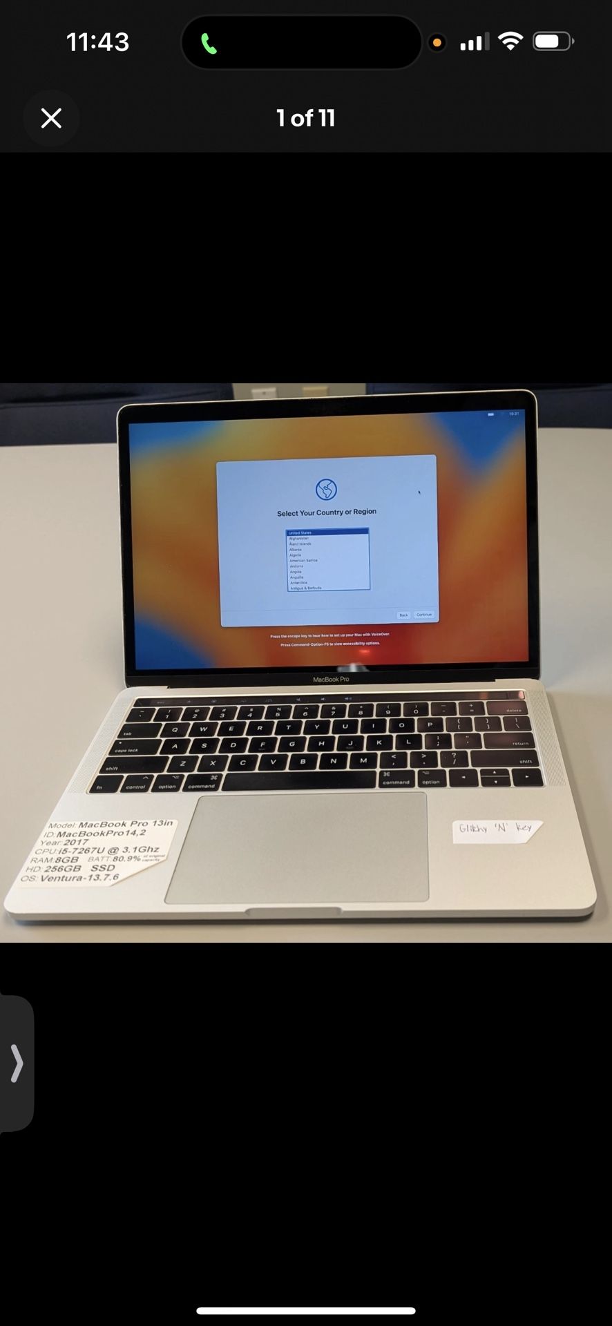 2017 MacBook Pro Touchbar