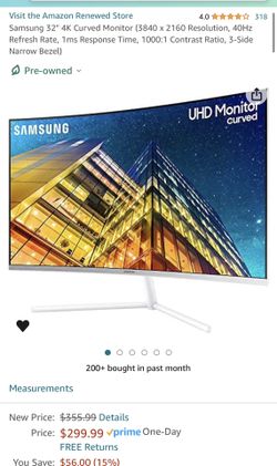 Samsung 32" 4K Curved Monitor (crack On Screen)