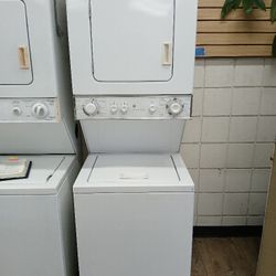 24"wide 72"tall  120v Gas Stackable Washer Dryer Combo In Excellent Condition 