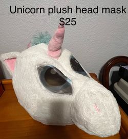 Unicorn plush head mask