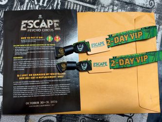 2 VIP Escape Tickets For Saturday