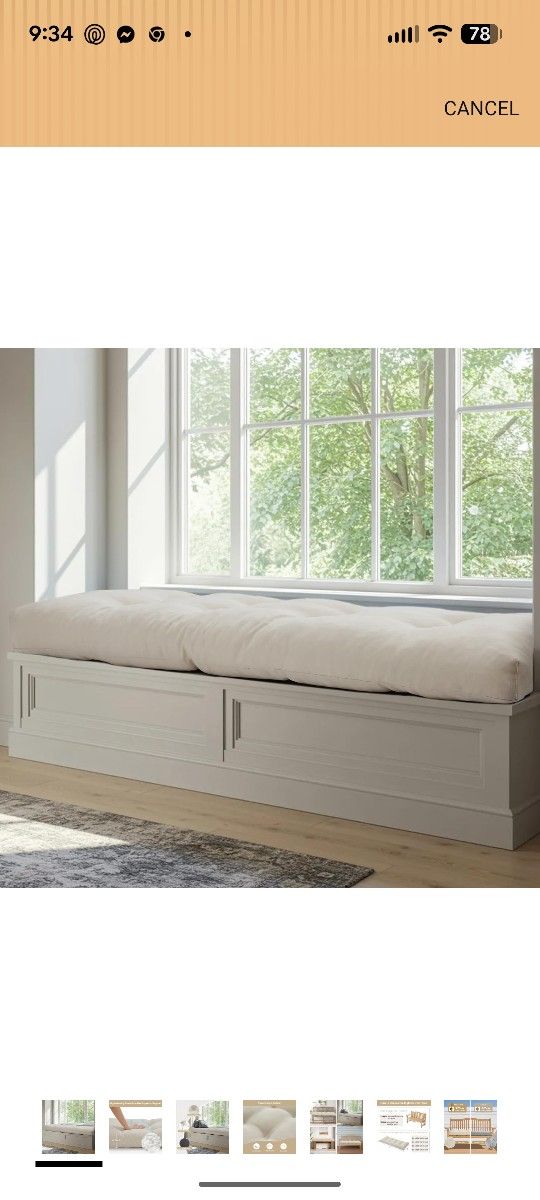 42 Inch Bench Cushions for Indoor Furniture, Super Soft Rectangle Bench seat Cushion Pad with Non-Slip Bottom, Waterproof Bench Pad for Window Porch