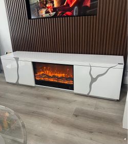 🔴mueble para televisor con chimenea