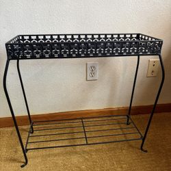 Iron Plant Stand w/ Shelf
