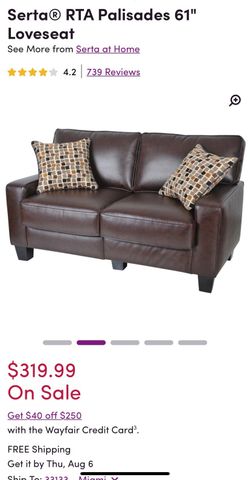 Leather Couch 60" love seat