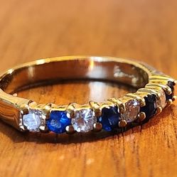 Womens Saphhire Rung 10k Gold Plated