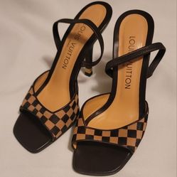 Louis Vuitton Brown Damier Women's Shoes Size 35.5