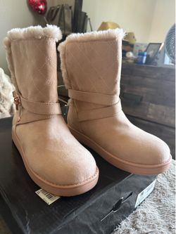 Guess Pink Furry Boots