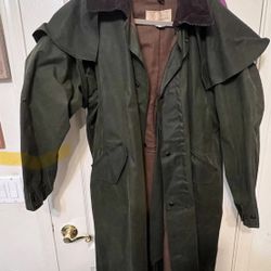 Vintage Tiemann's Priddy Texas Oiled Waxed Riding Duster Lined Coat Jacket Med