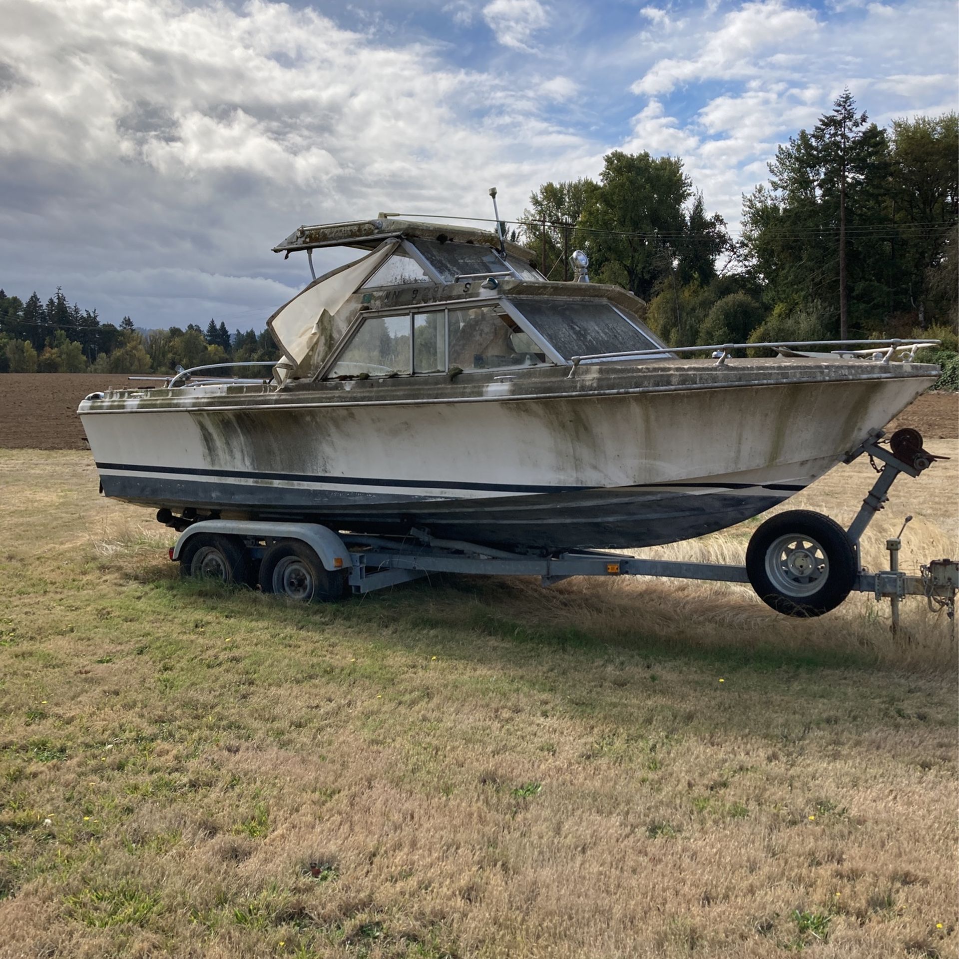 1968 Boat And 1981 Galvanized Trailer