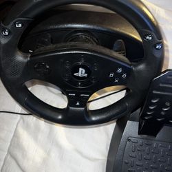 PlayStation Thurstmaster Steering Wheel And Pedals