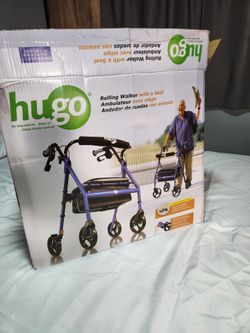 Elite Rolling Walker With Seat Blue