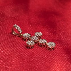 Illusion Set Diamond Cross Pendant
