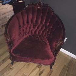 Victorian Red Velvet Chair