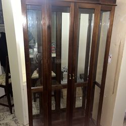 Glass Cabinet With Mirror By Pulaski Furniture. 