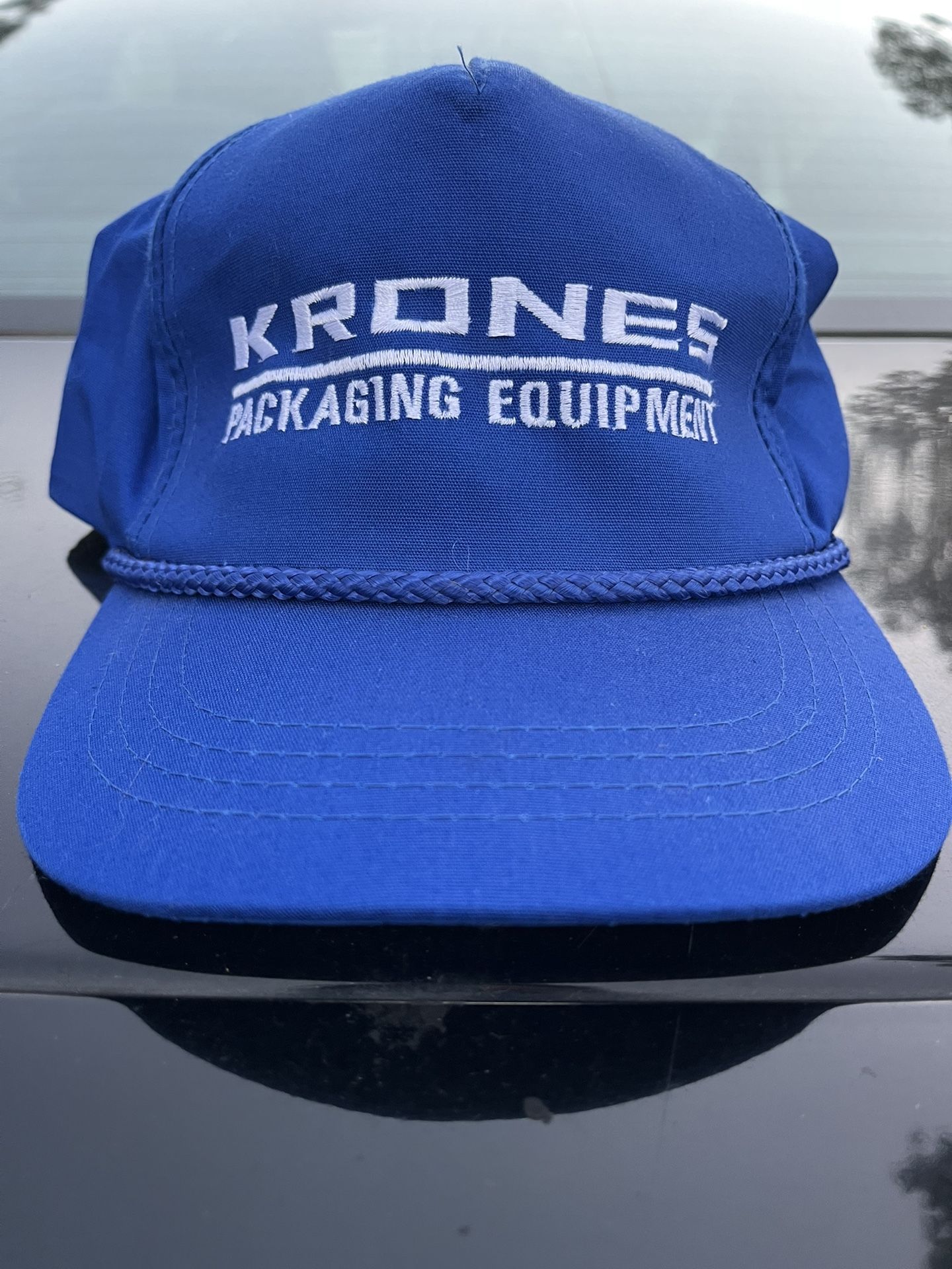Vintage KRONES Packaging Equipment Hat Cap Snap Back Blue Yupoong Rope Trucker