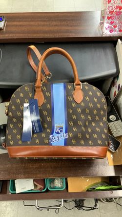 Dooney & Bourke MLB Kansas City Royals Signature Domed Zip Satchel – Show Your Royals Pride in Style!