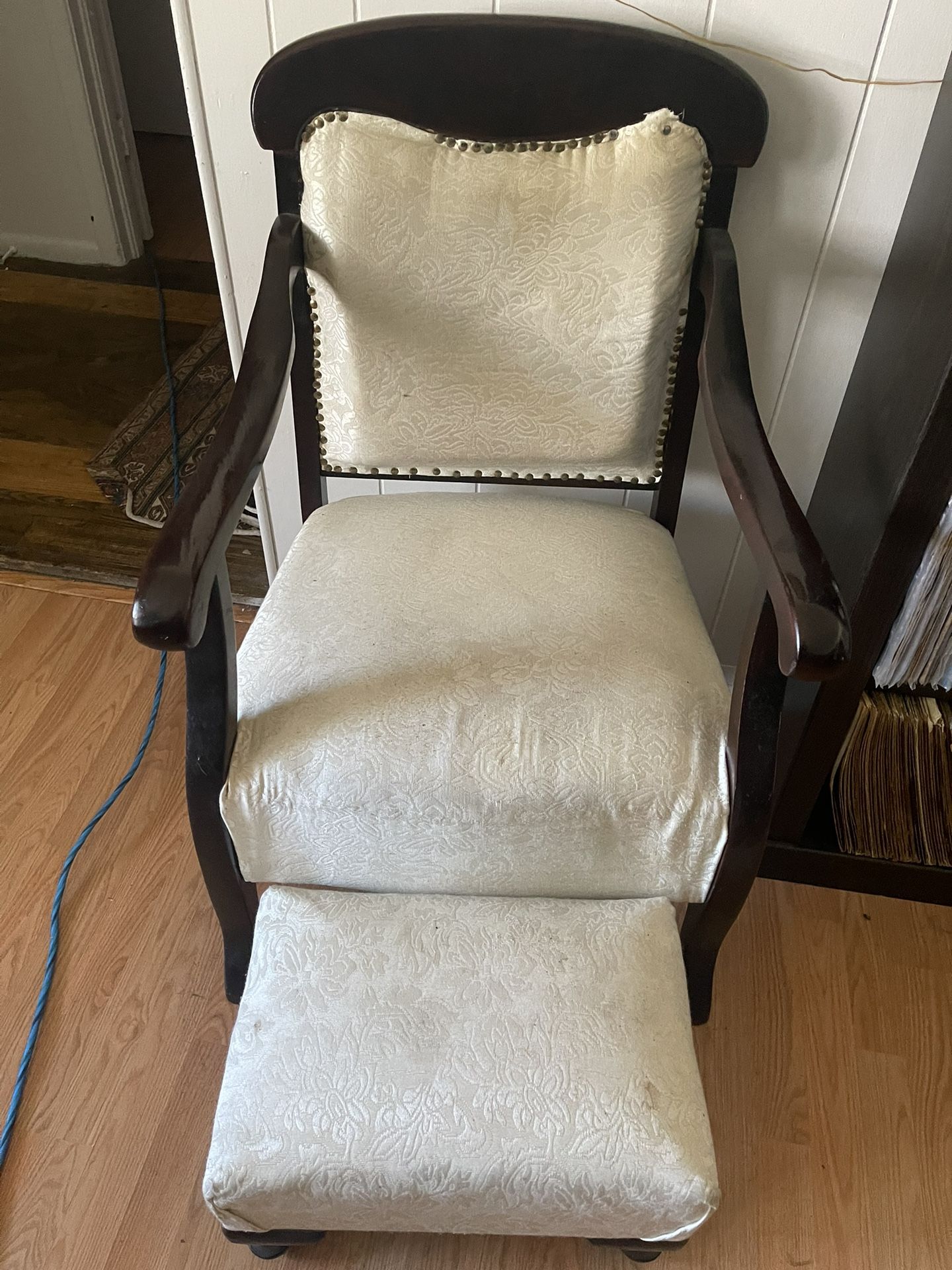 Antique Chair And Foot Stool 