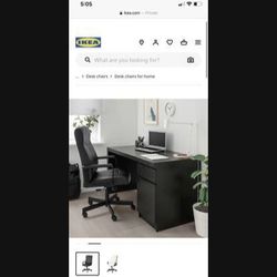 IKEA MALM DESK ASSEMBLED W OFFICE CHAIR