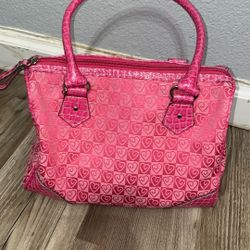 2000s Vintage Brighton Juliet Pink Signature Print Top Handel Purse