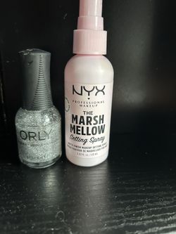 nail polish and face makeup setting spray