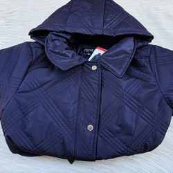 Jones New York Quilted Belted Coat Size Size M