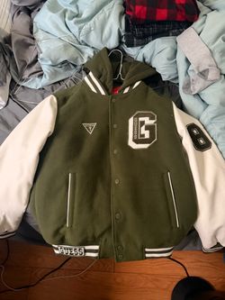 Guess Real Leather Varsity Jacket Size S Men
