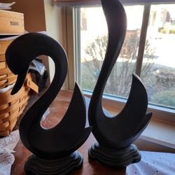 Vintage Black Swans Pair Of 2