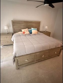 California King Bed + Mattress  + 2 Nightstands