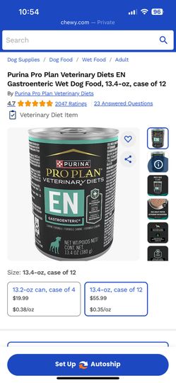 Purina Pro Plan Veterinary Diets EN Gastroenteric Wet Dog Food, 13.4-oz, case of 12