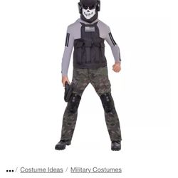 Commando Skull Costume Child Large 